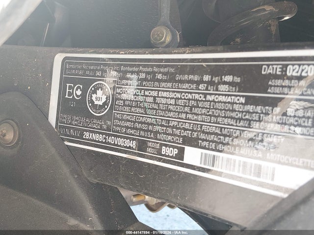 2013 CAN-AM SPYDER ROADSTER 2BXNBBC14DV003048 Photo 9