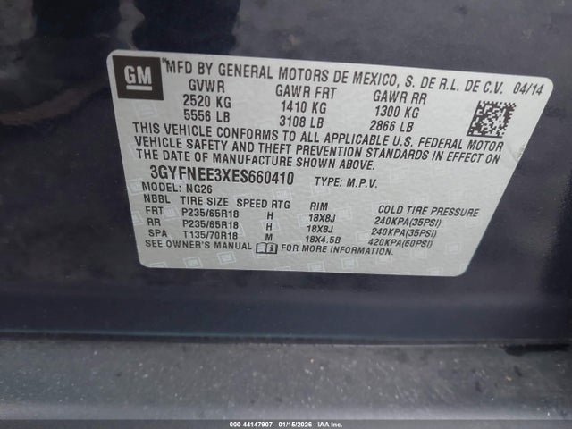 2014 CADILLAC SRX 3GYFNEE3XES660410 Photo 8