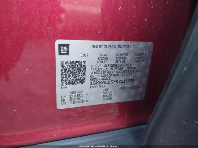 GMC Acadia Sle-2 2019 1GKKNLLSXKZ215560 Image 9