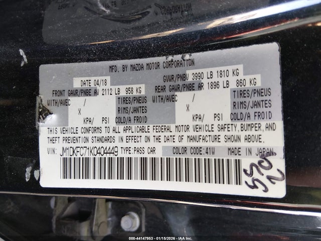 JM1DKFC71K0404449 Mazda Cx-3 Touring