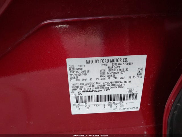 Ford EDGE ST 2020 2FMPK4AP3LBA12170 Image 9