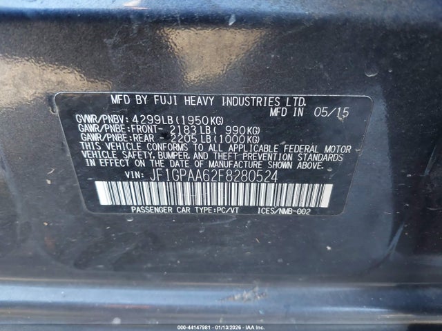 JF1GPAA62F8280524 Subaru Impreza 2.0i