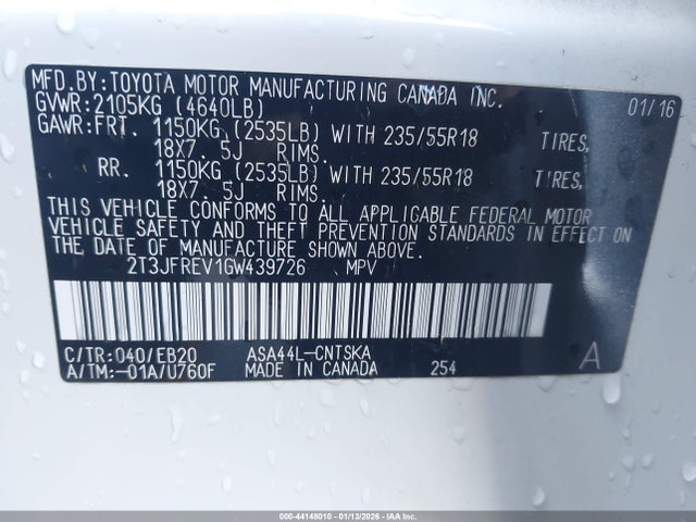 Toyota RAV4 SE 2016 2T3JFREV1GW439726 Image 9
