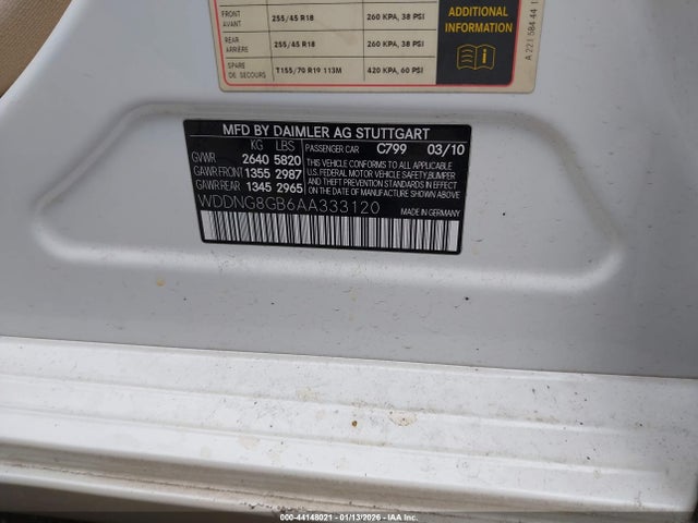 2010 MERCEDES-BENZ S 550 WDDNG8GB6AA333120 Photo 8