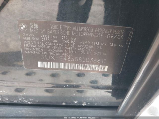 2008 BMW X5 5UXFE43558L036611 Photo 8