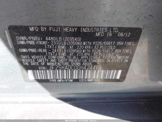2013 SUBARU FORESTER JF2SHADC0DH424461 Photo 8