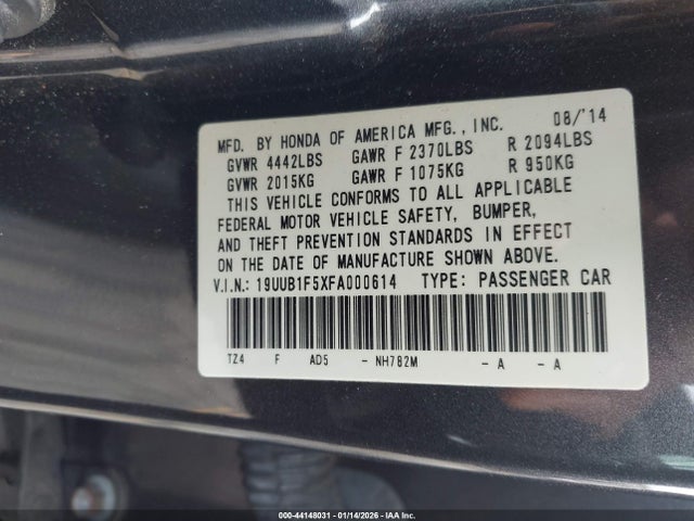 2015 ACURA TLX 19UUB1F5XFA000614 Photo 8
