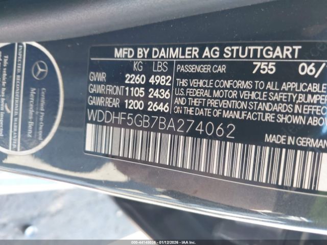 2011 MERCEDES-BENZ E 350 WDDHF5GB7BA274062 Photo 8