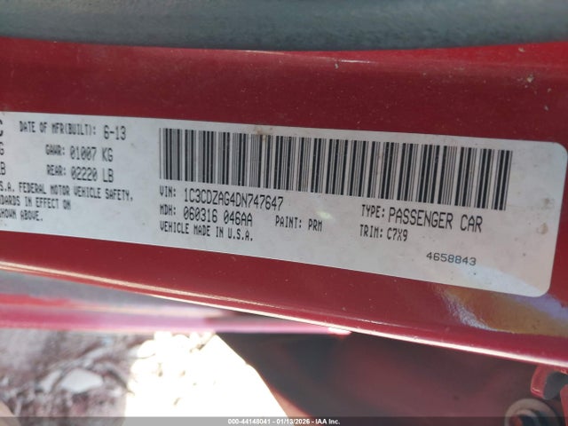 Продажа на аукционе авто 2013 Dodge Avenger Se V6, vin: 1C3CDZAG4DN747647, номер лота: 44148041