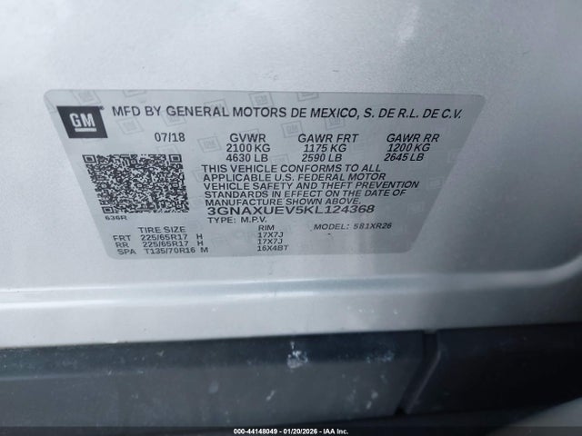 Chevrolet EQUINOX LT 2019 3GNAXUEV5KL124368 Image 9