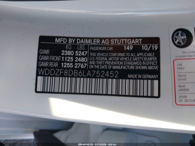 Продажа на аукционе авто 2020 Mercedes-benz E 350, vin: WDDZF8DB6LA752452, номер лота: 44148135
