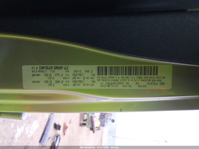 1C4BJWDG4FL507247 Jeep Wrangler Unlimited Sport