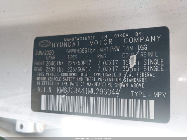 KM8J33A41MU293044 Hyundai Tucson Value