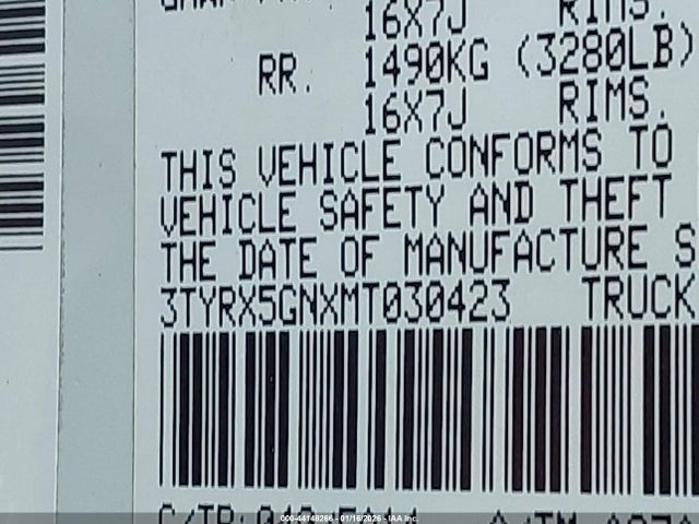 Toyota Tacoma Sr 2021 3TYRX5GNXMT030423 Image 9