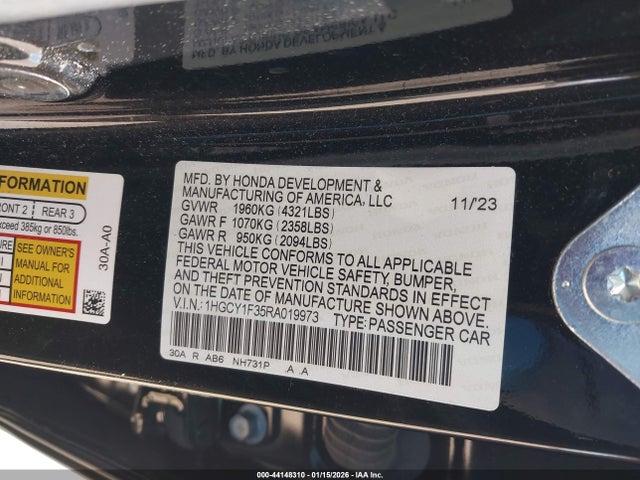 1HGCY1F35RA019973 Honda ACCORD EX