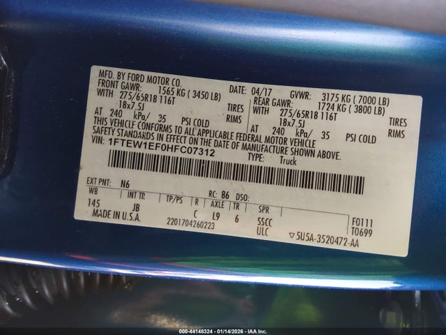 1FTEW1EF0HFC07312 Ford F-150 Xlt