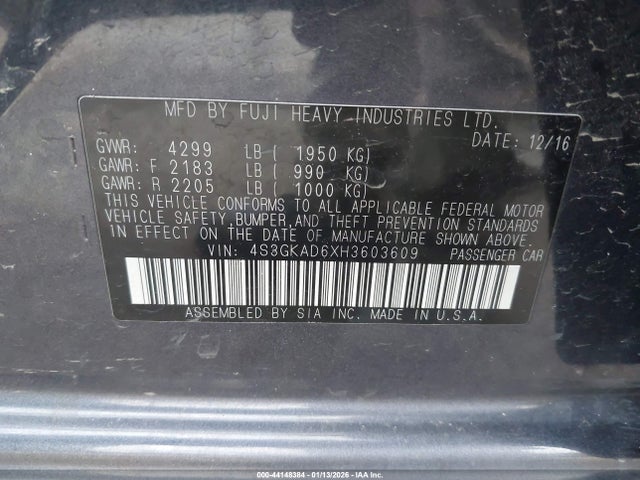 4S3GKAD6XH3603609 Subaru Impreza 2.0i Premium