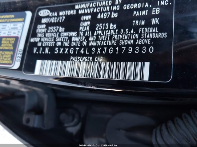 5XXGT4L3XJG179330 KIA Optima S