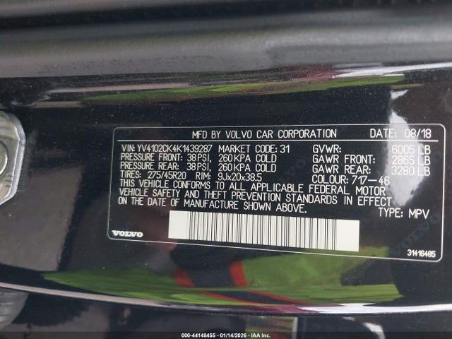 2019 VOLVO XC90 YV4102CK4K1439287 Photo 8