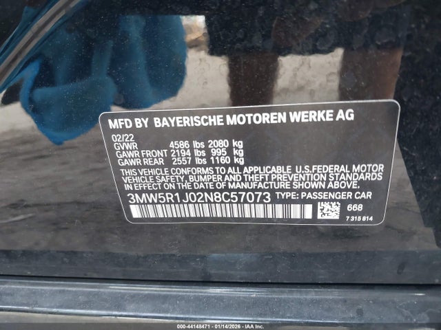 2022 BMW 330I 3MW5R1J02N8C57073 Photo 8