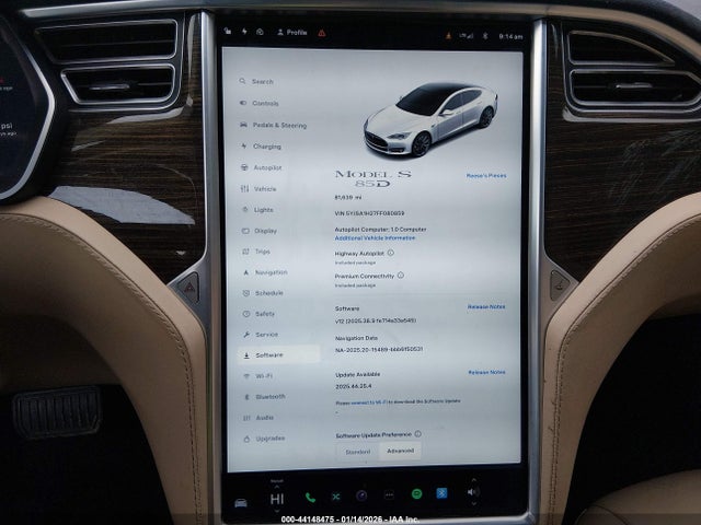 Продажа на аукционе авто 2015 Tesla Model S 70d/85d/p85d, vin: 5YJSA1H27FF080859, номер лота: 44148475