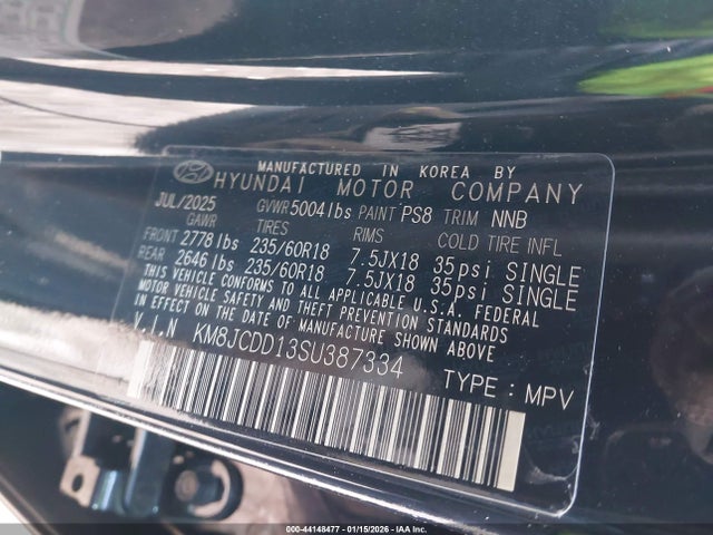 2025 HYUNDAI TUCSON HYBRID KM8JCDD13SU387334 Photo 8