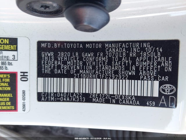Toyota Corolla S Premium 2015 2T1BURHE1FC292922 Image 9