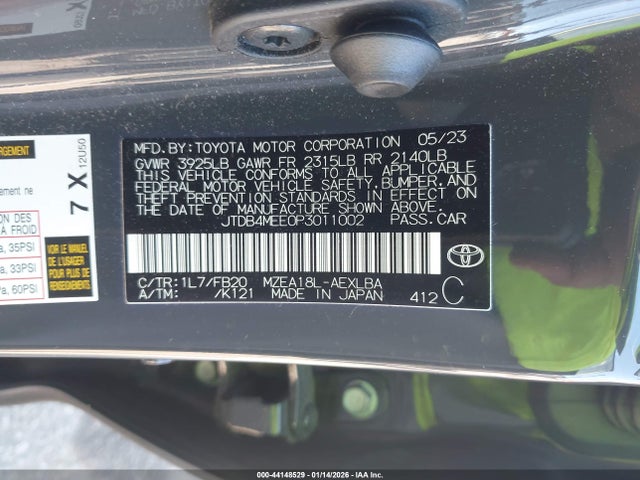 JTDB4MEE0P3011002 Toyota COROLLA LE