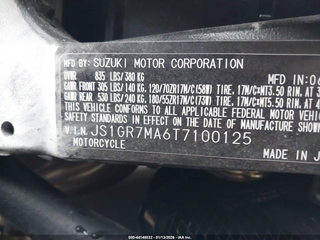 JS1GR7MA6T7100125 Suzuki GSX-R750