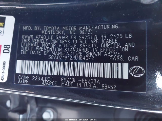 58ADZ1B12RU164072 Lexus ES 350
