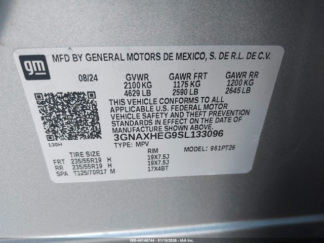 2025 CHEVROLET EQUINOX 3GNAXHEG9SL133096 Photo 8