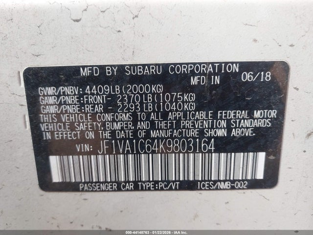 Subaru Wrx Premium 2019 JF1VA1C64K9803164 Image 9