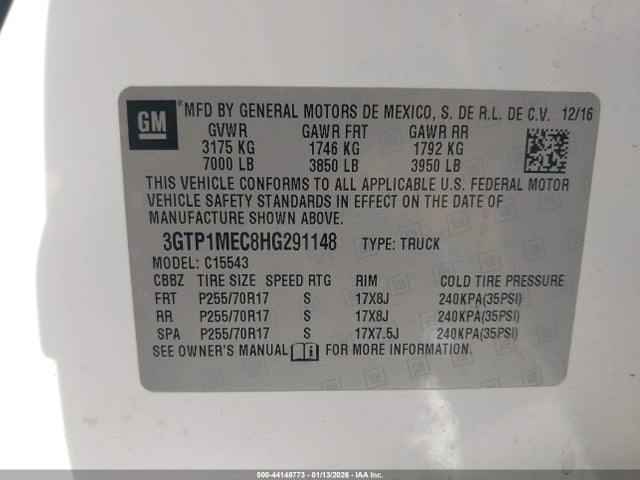 3GTP1MEC8HG291148 GMC Sierra 1500 Sle