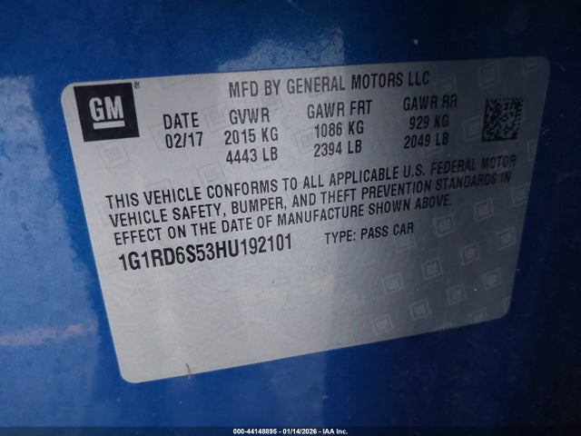 1G1RD6S53HU192101 Chevrolet Volt Premier