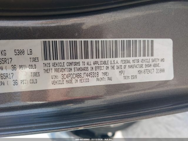 2018 DODGE JOURNEY 3C4PDCAB6JT445318 Photo 8