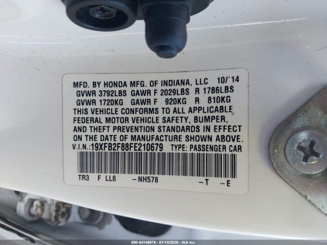 Honda CIVIC EX 2015 19XFB2F88FE210679 Image 9