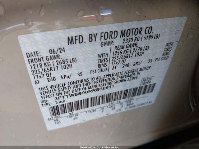 Ford Maverick Lariat 2024 3FTTW8S90RRB30511 Image 9