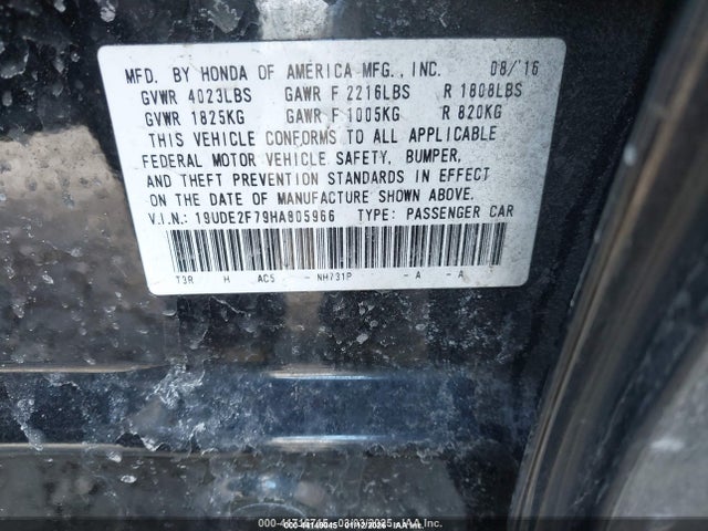 44149045 :رقم المزاد ، 19UDE2F79HA005966 vin ، 2017 Acura Ilx Premium Package/technology Plus Package مزاد بيع