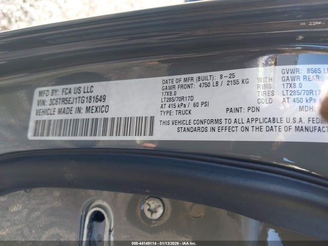 3C6TR5EJ1TG181649 RAM 2500 Power Wagon 4x4 6&#039;4 Box