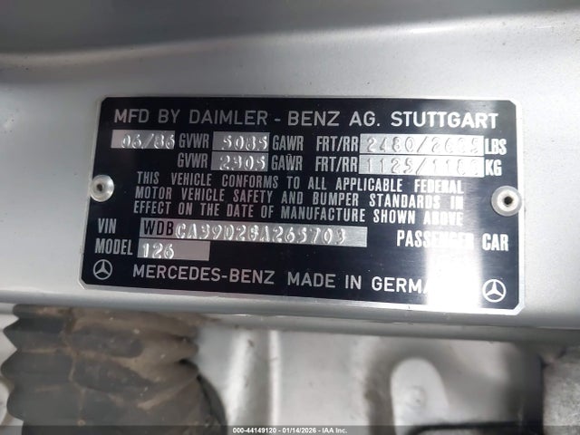 1986 MERCEDES-BENZ 560 WDBCA39D2GA265703 Photo 8