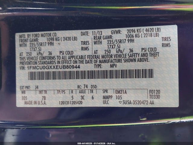 2014 FORD ESCAPE 1FMCU0GXXEUB80944 Photo 8