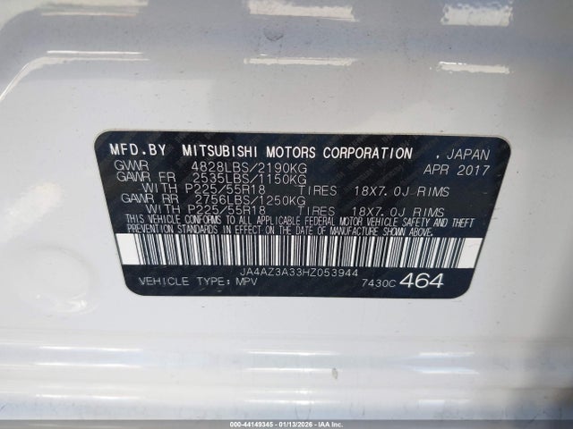 2017 MITSUBISHI OUTLANDER JA4AZ3A33HZ053944 Photo 8