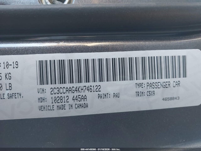 Aukcja sprzedaży 2019 Chrysler 300 Touring, vin: 2C3CCAAG4KH746122, numer aukcji: 44149366