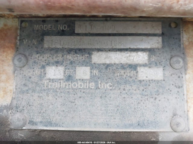 44149416 :رقم المزاد ، 1PTG1JAH8R6001168 vin ، 1994 Trailmobile Trailer مزاد بيع