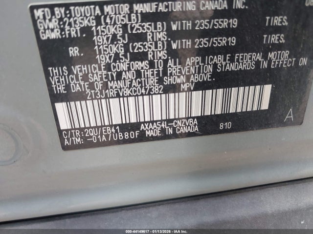Toyota Rav4 Adventure 2019 2T3J1RFV8KC047382 Image 9