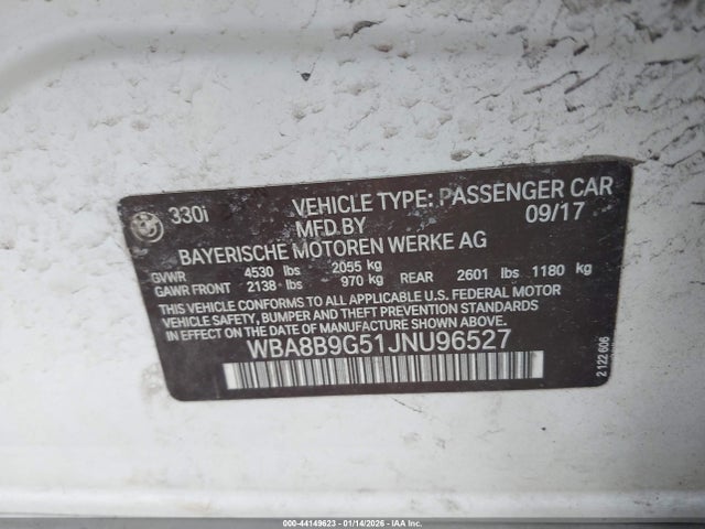 WBA8B9G51JNU96527 BMW 330I