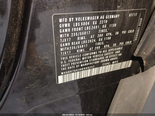 2017 VOLKSWAGEN TIGUAN WVGBV7AX3HK046237 Photo 8