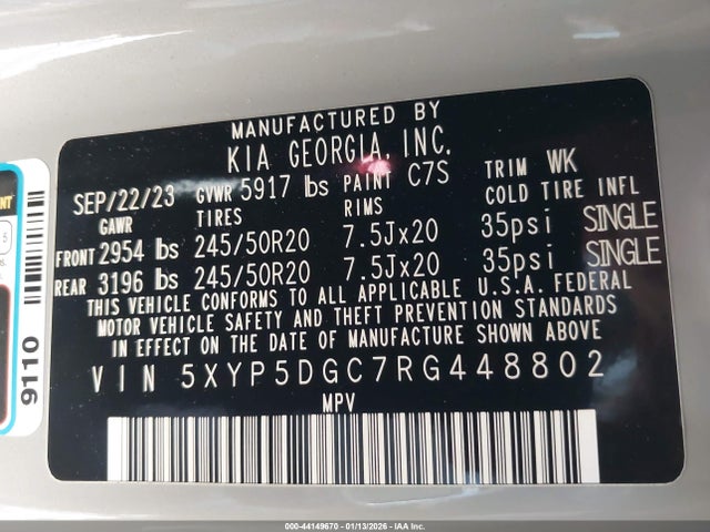 5XYP5DGC7RG448802 KIA Telluride Sx X-line