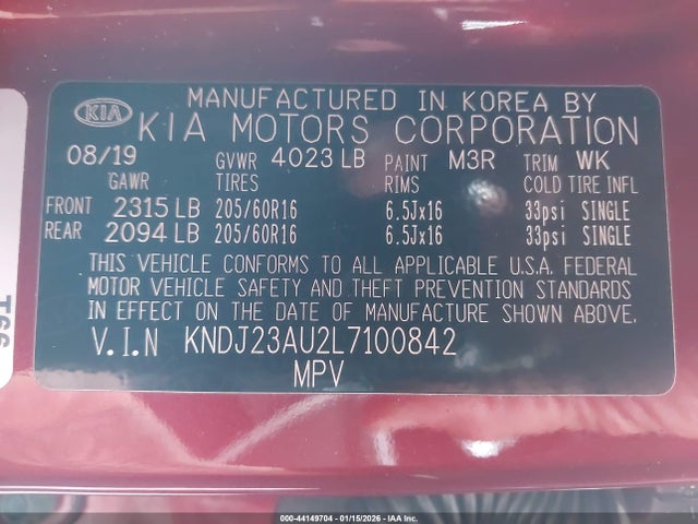 KNDJ23AU2L7100842 KIA SOUL LX