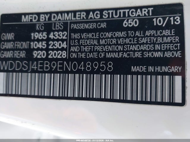 WDDSJ4EB9EN048958 Mercedes-Benz CLA 250